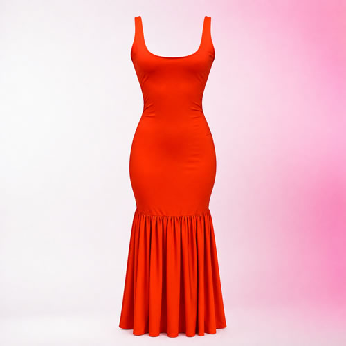 Vestido sereia em malha fria dupla